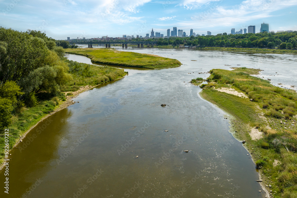 Warsaw city panorama over the Vistula river Warsaw city panorama over the Vistula river