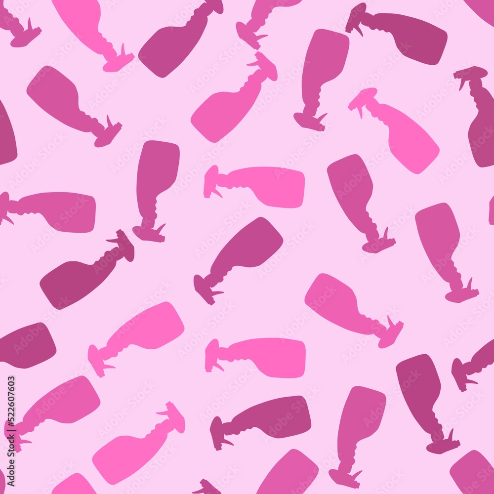 Cartoon silhouette seamless spray bottle washing pattern for Covid-19 accessories and wrapping paper Cartoon silhouette seamless spray bottle washing pattern for Covid-19 accessories and wrapping paper
