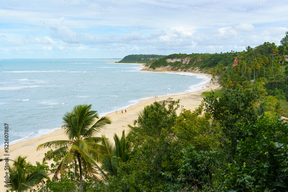paisagem da praia do Espelho,  bonito local turístico do litoral nordestino em Arraial da Ajuda