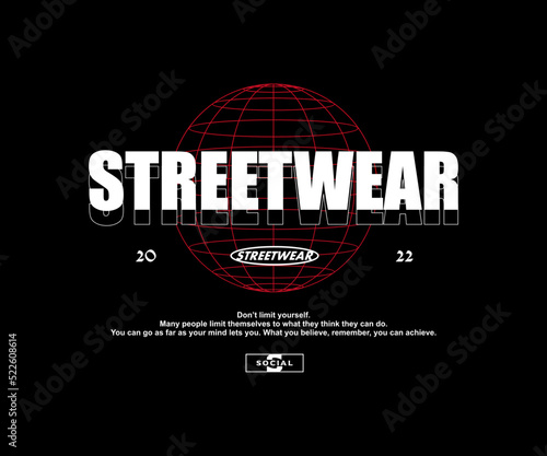 Aesthetic illustration of Streetwear t shirt design, vector graphic, typographic poster or tshirts street wear and Urban style
