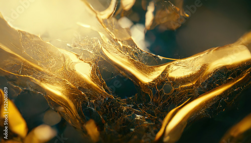 Abstract luxury golden background. Mysterious beautiful shiny gold texture backdrop. 3D illustration