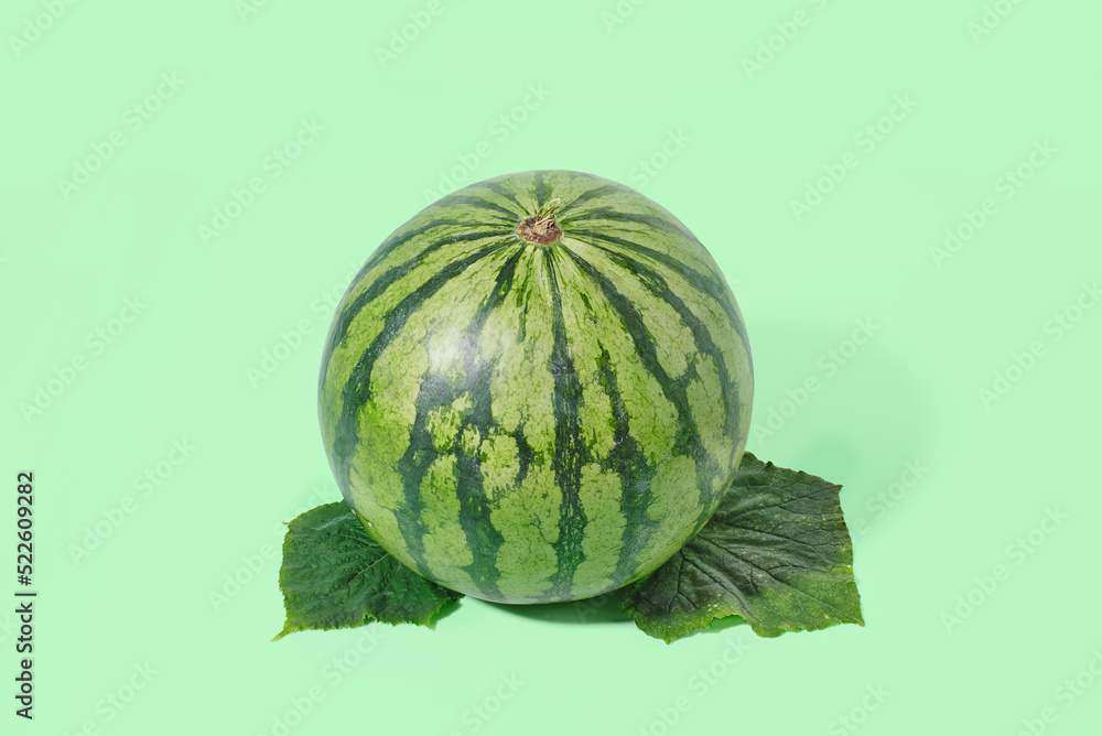 Watermelon on green pastel background Watermelon on green pastel background
