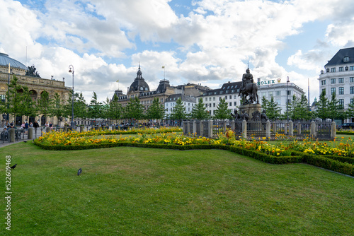 Wall Mural Christian V statue in Kongens Nytorv (King's New Square) in Copenhagen, Denmark