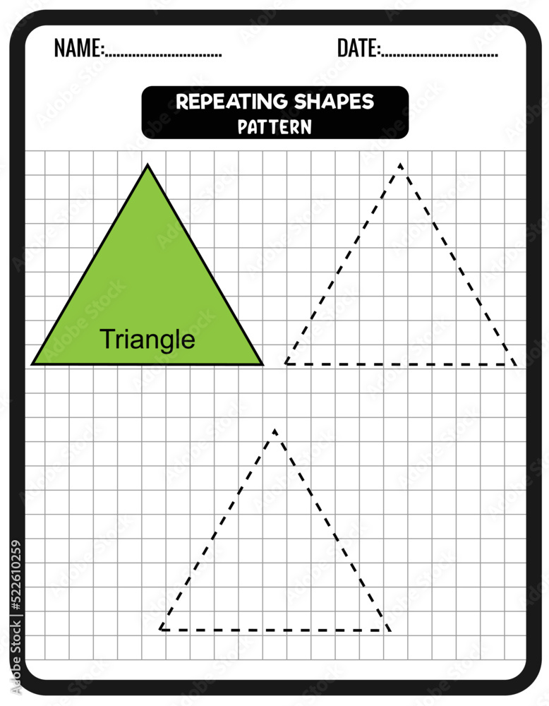 All About Shapes on Grid. Repeat Pattern. Tracing Lines Activity ...