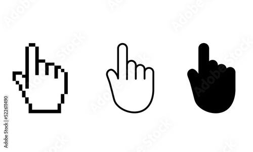 set of hand cursor icon vector illustration