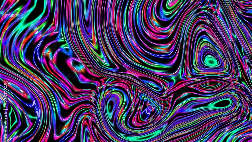 3D kaleidoscope mandala abstract background of trippy art psychedelic ...
