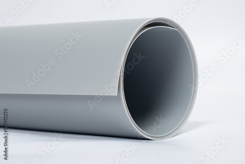 roll of gray photo background for photos isolate on white background.