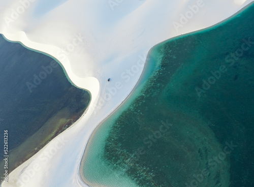 aerial view of the white sand dunes of Lencois Maranhenses photo
