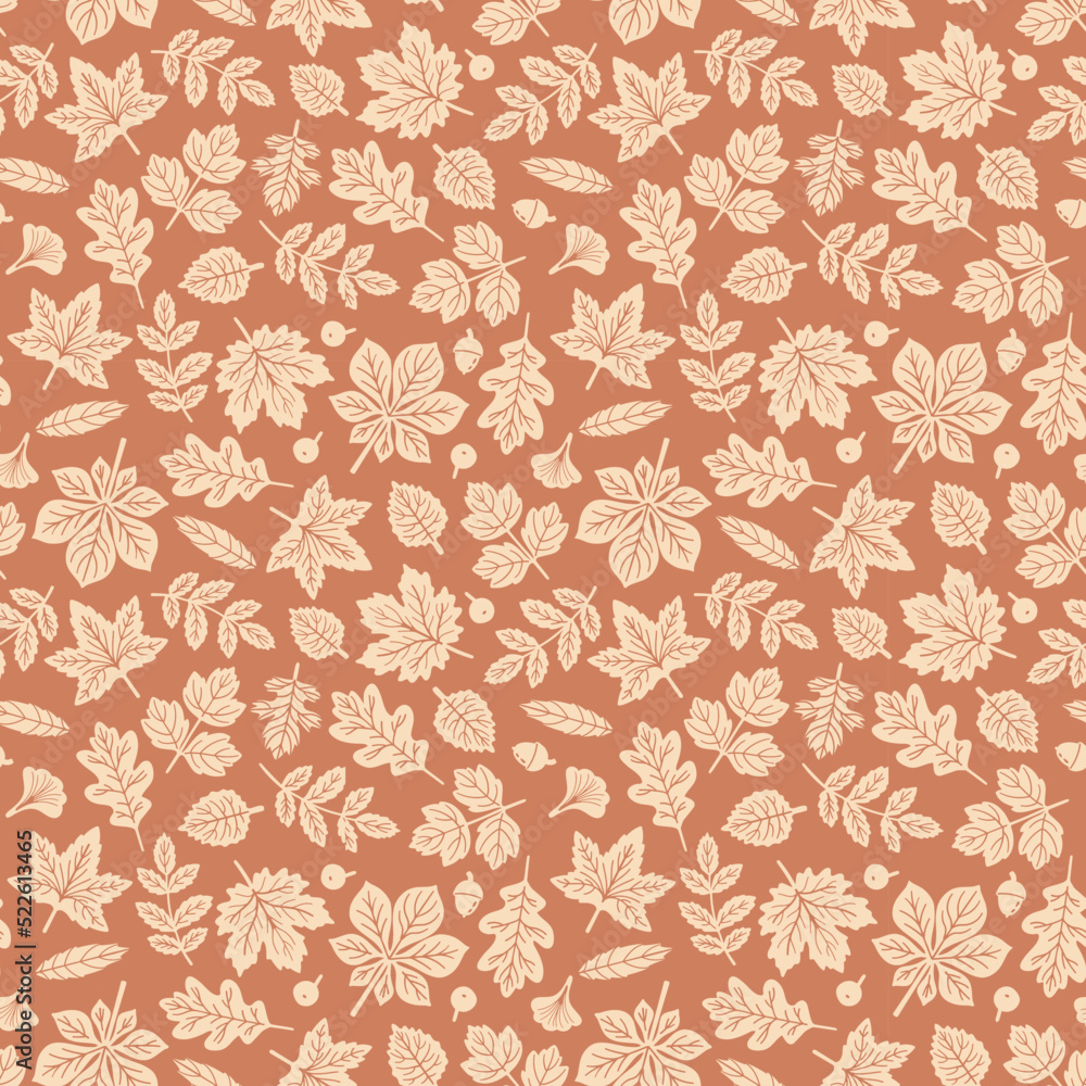 Fall leaves seamless vector pattern for fabric, wrapping paper and wallpaper Fall leaves seamless vector pattern for fabric, wrapping paper and wallpaper