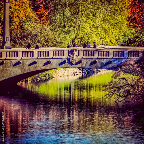 Bridge in Slottsparken park in Malmo, Sweden photo