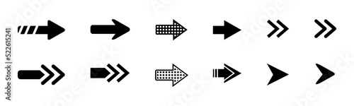 Set of black vector arrows. Arrows icon. Arrow vector icon. Collection of vector arrows