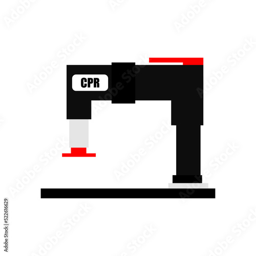 The automatic chest compression machine illustration on isolated  bacground. 