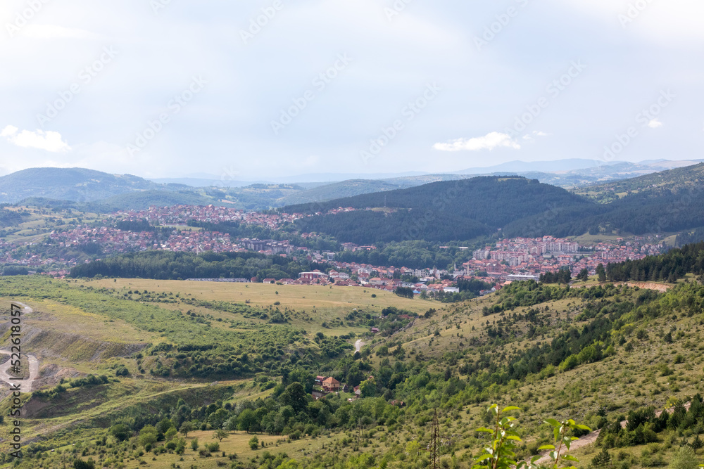 Panorama of Pljevlja city, town and citi municipality in Northern Montenegro