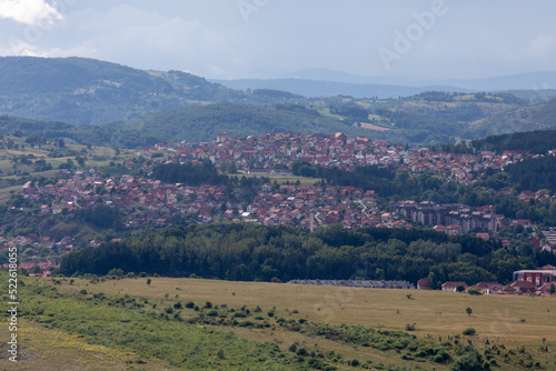 Panorama of Pljevlja city, town and citi municipality in Northern Montenegro photo