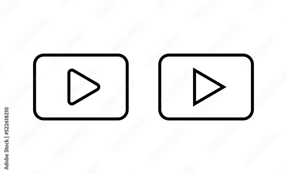 Play icon vector. Play button sign and symbol Play icon vector. Play button sign and symbol