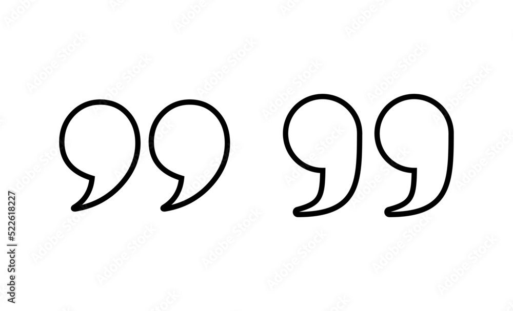 Quote icon vector. Quotation mark sign and symbol Quote icon vector. Quotation mark sign and symbol
