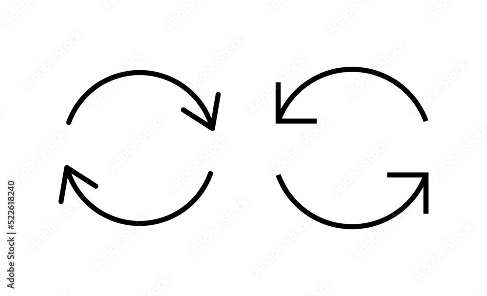 Refresh icon vector. Reload sign and symbol. Update icon. Refresh icon vector. Reload sign and symbol. Update icon.