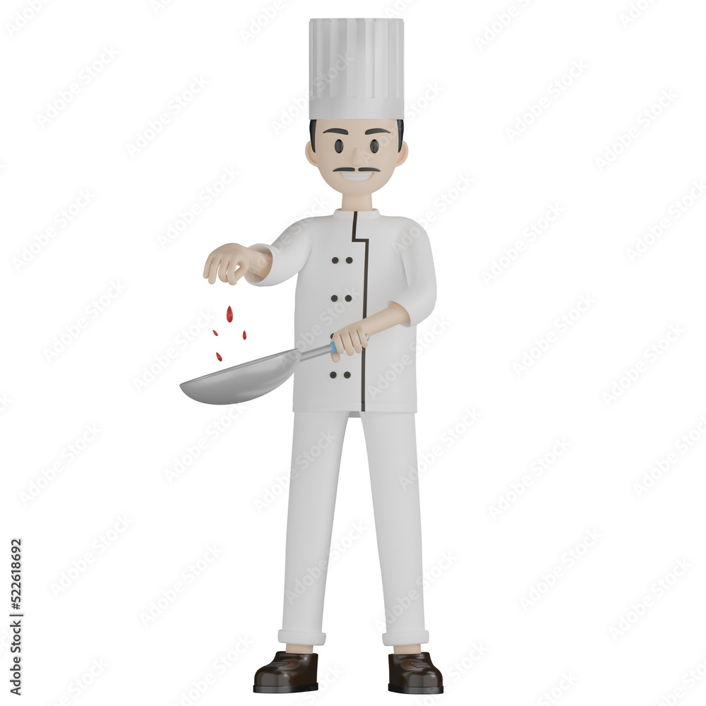 3d chef with tray