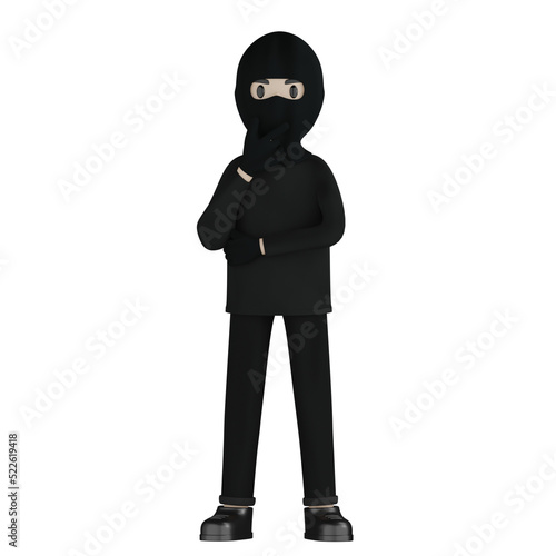 3d burglar with a briefcase © stokk.co