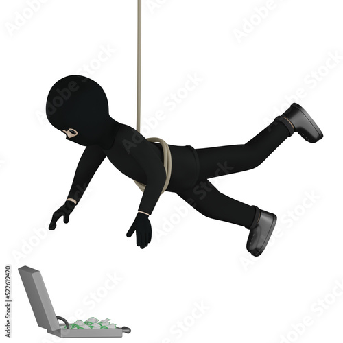 3d burglar with a briefcase