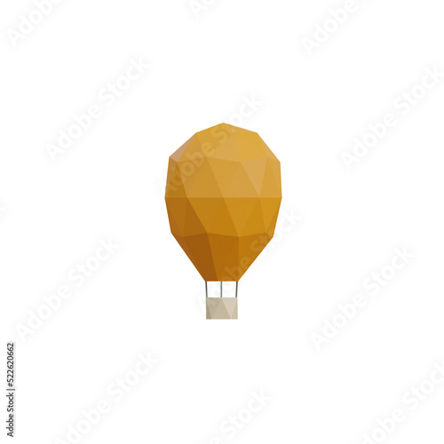 3d hot air balloon isolated
