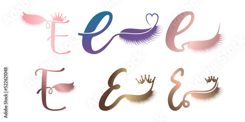 Set letter e logo design with modern abstract concept Premium Vector part 1