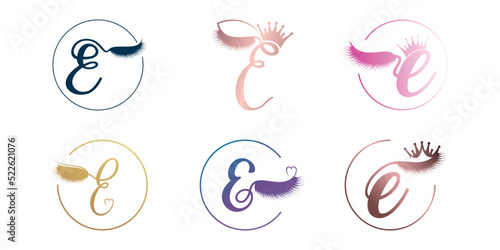 Set letter e logo design with modern abstract concept Premium Vector part 2