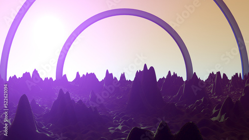 3d render of the alien landscape