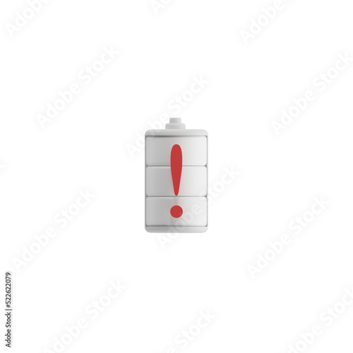 3d battery isolated on white