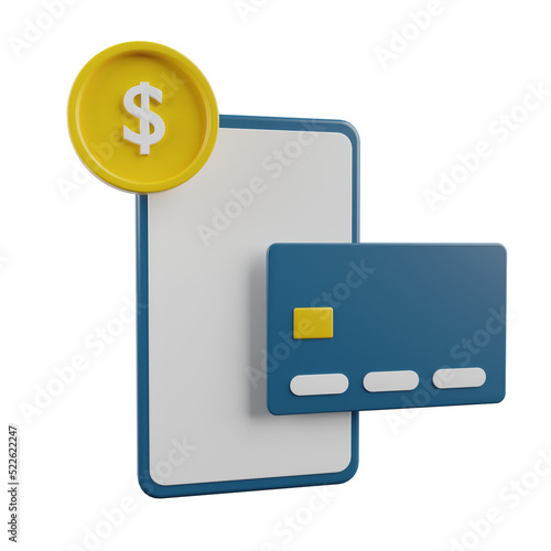 Mobile Payment 3D Illustration