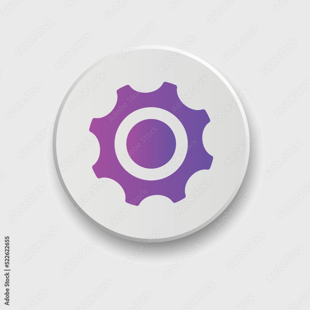 Vetor de Setting icon gradient color for apps or web interface with ...