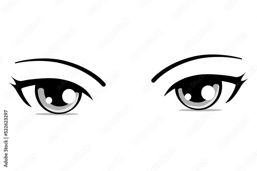 Colorful eyes collection isolated on white, modern design, Cartoon woman eyes and eyebrows with lashes. Isolated vector illustration. Can used for T-shirt print, poster and cards. cartoon anime eyes Colorful eyes collection isolated on white, modern design, Cartoon woman eyes and eyebrows with lashes. Isolated vector illustration. Can used for T-shirt print, poster and cards. cartoon anime eyes