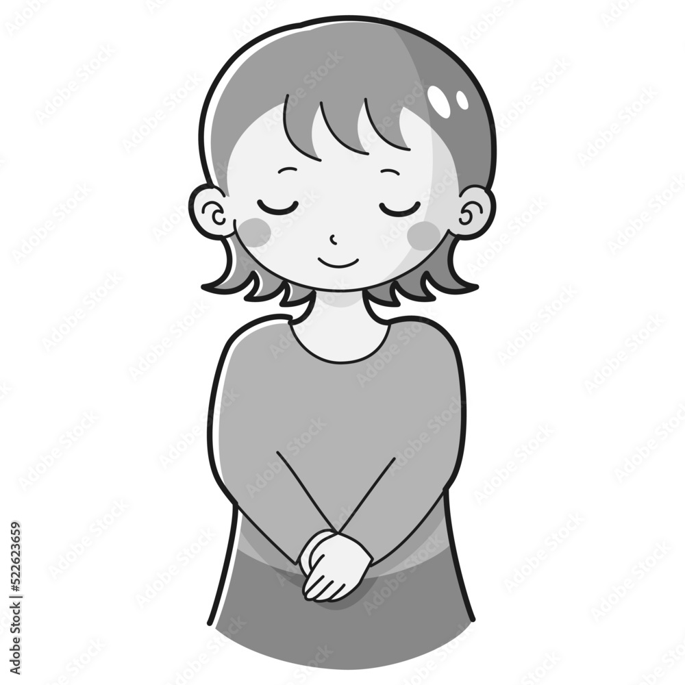 お辞儀をする女性のイラスト お辞儀をする女性のイラスト