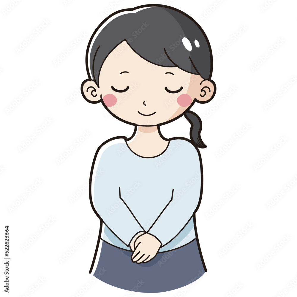 お辞儀をする女性のイラスト