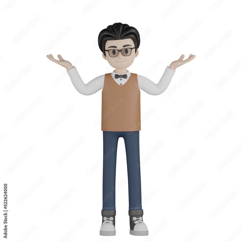3d man in brown suit 3d man in brown suit