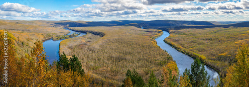 Autumn Fairy dragon Bay landscpe in Mohe city Heilongjiang province, China. photo