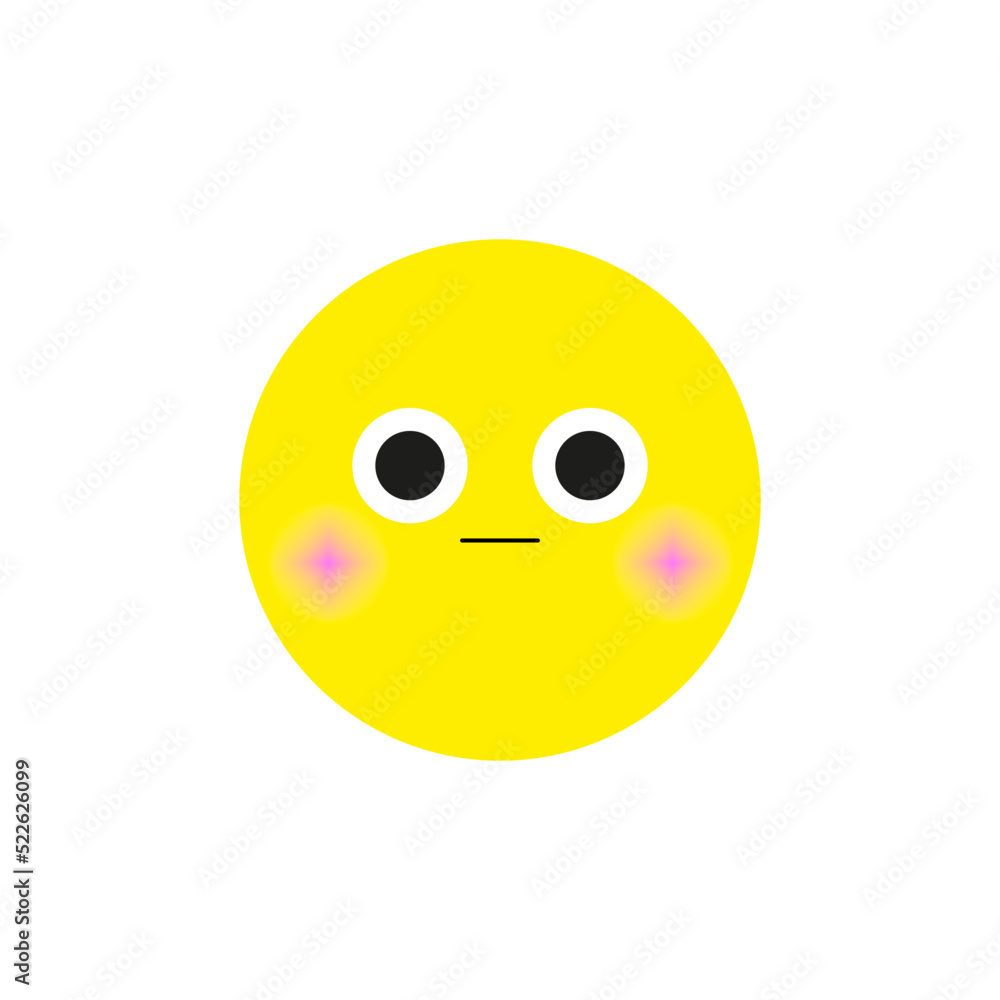 Fototapeta premium Neutral yellow smiley. Funny cartoon character. Smile icon. Vector illustration. stock image. 