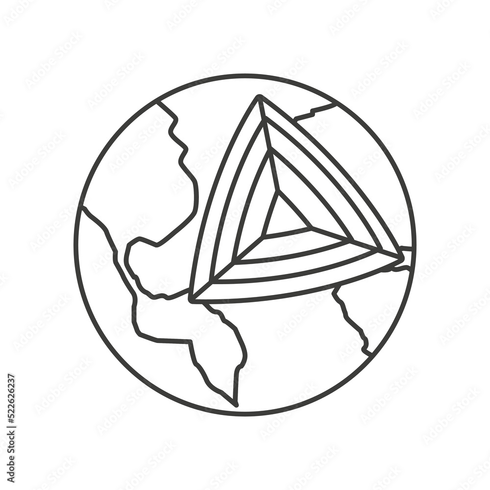 Core Earth concept line icon. Simple element illustration. Core Earth concept outline symbol design from space set. Can be used for web and mobile on white background Core Earth concept line icon. Simple element illustration. Core Earth concept outline symbol design from space set. Can be used for web and mobile on white background