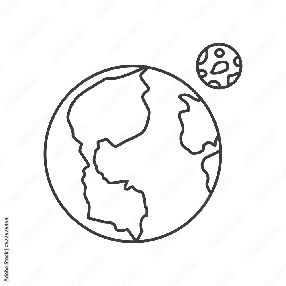 Earth cosmos concept line icon. Simple element illustration. Earth cosmos concept outline symbol design from space set. Can be used for web and mobile on white background Earth cosmos concept line icon. Simple element illustration. Earth cosmos concept outline symbol design from space set. Can be used for web and mobile on white background