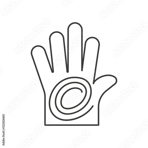 Reiki, hand concept line icon. Simple element illustration. Reiki, hand concept outline symbol design from space set. Can be used for web and mobile on white background