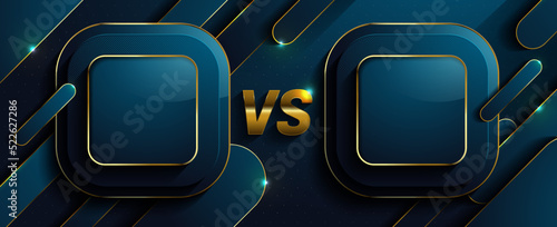 Versus battle background, business competitor template design, oblique, square and point geometric shapes illustration for presentation layout