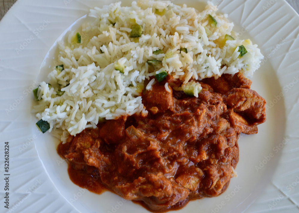 Butter chicken and basmati rice Butter chicken and basmati rice