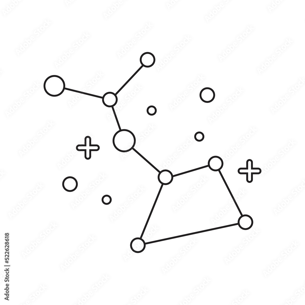 Constellation icon vector from space collection. Thin line constellation outline icon vector illustration. isolated on white background Constellation icon vector from space collection. Thin line constellation outline icon vector illustration. isolated on white background