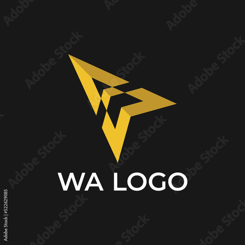 W A or A W Arrow concept logo