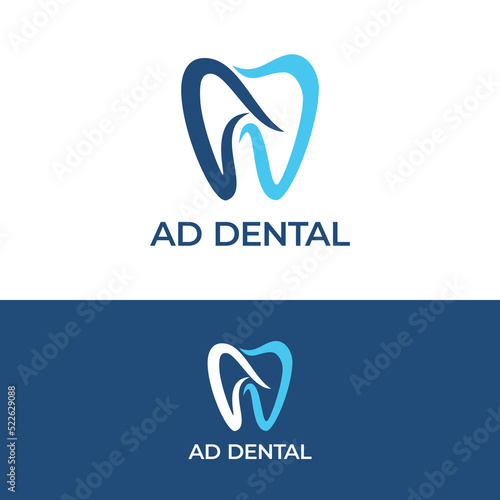 Modern AD dental logo design
