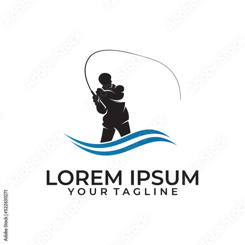 fishing logo vector design template