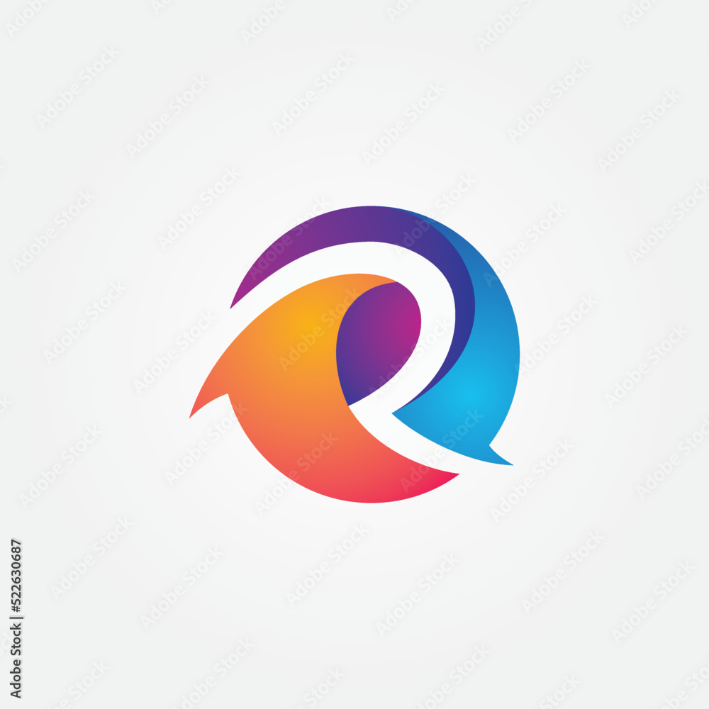 Fototapeta premium letter r colorful. abstract vector logo