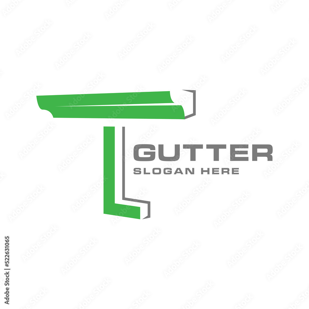 gutter logo company name, gutter logo initials L template Stock Vector