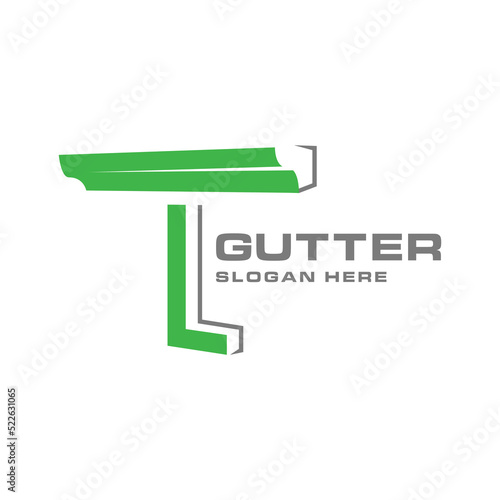 gutter logo company name, gutter logo initials L template