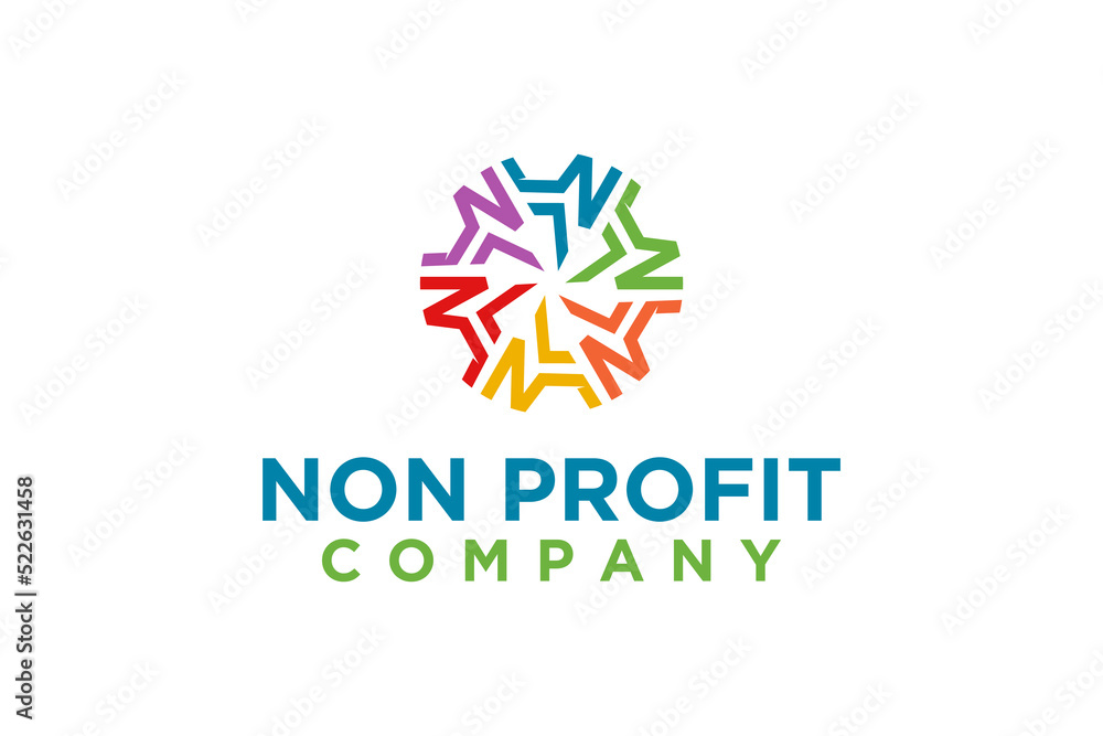 Non profit company logo design rounded abstract shape icon symbol human people illustration Non profit company logo design rounded abstract shape icon symbol human people illustration